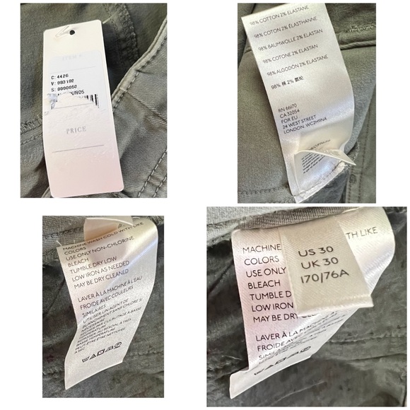 Anthropologie Sage Green Utility Cargo Pants Size 30 - Picture 16 of 16